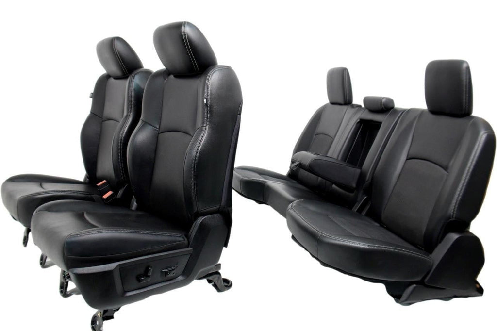 2009 - 2018 Ram Seats Set, Laramie Crew Black Leather w/ Heating & Ventilation