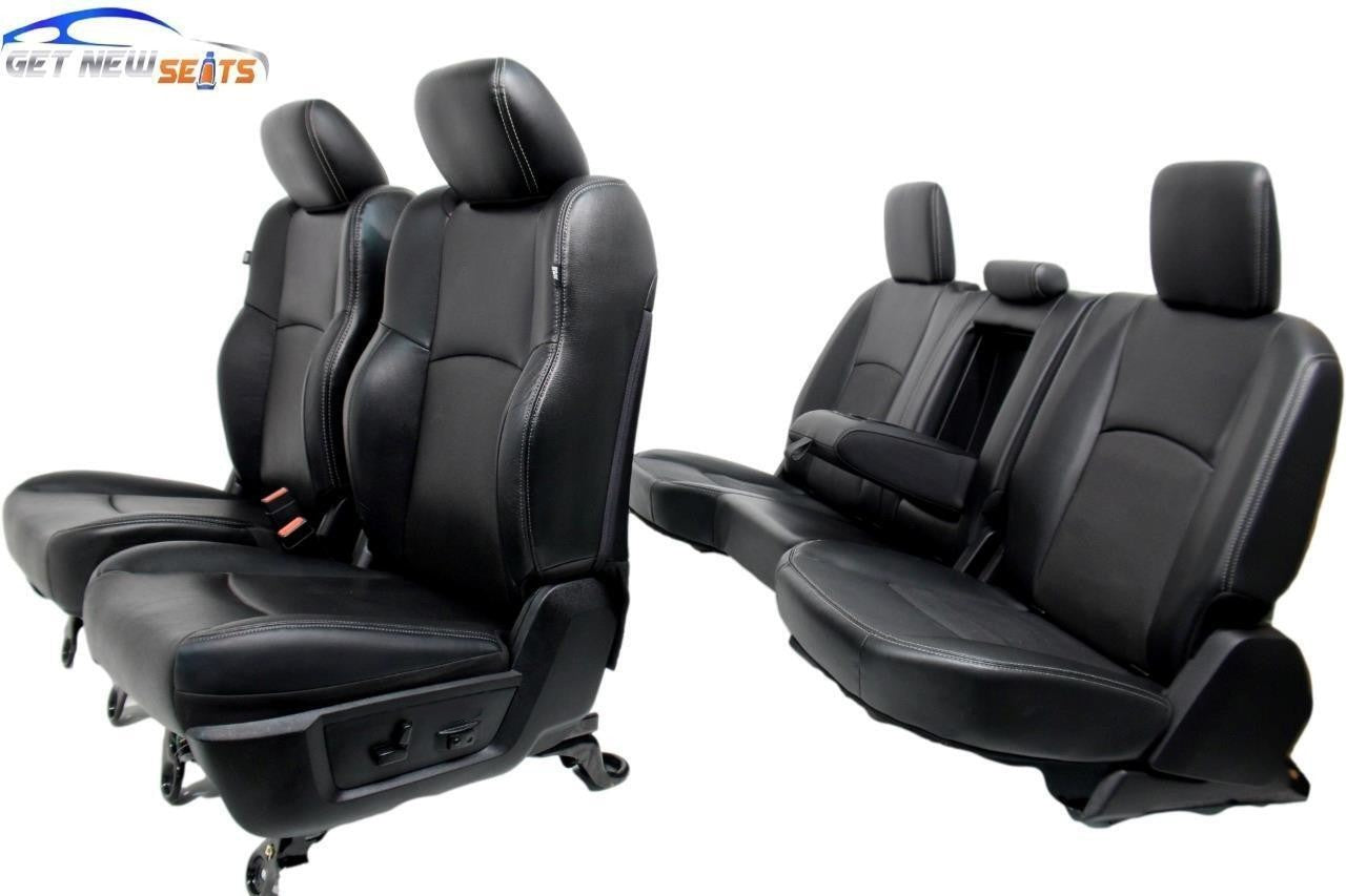2009 - 2018 Ram Seats Set, Laramie Crew Black Leather w/ Heating & Ventilation
