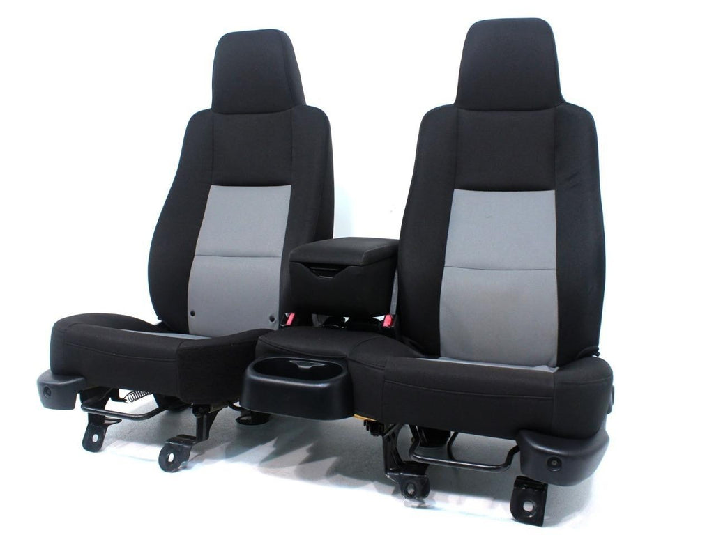 1998 - 2010 Ford Ranger Seats, 60-40 Split Bench, Black Gray Cloth, Extended Cab