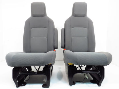 Ford VAN SEATS E150 E250 E350 front bucket VAN seats GRAY w/ ARMRESTS ECONOLINE