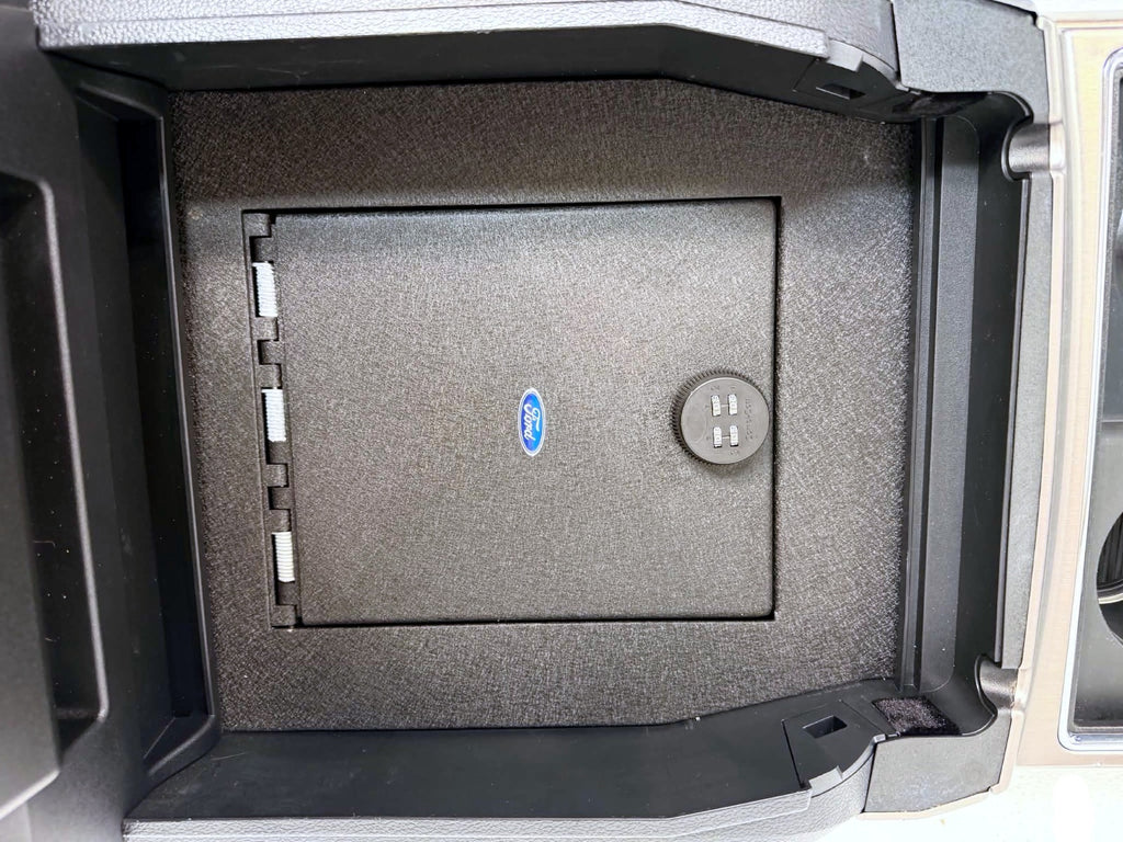 15-22 Ford F150 Super Duty Center Console Black Platinum Red Stitch w/o Shifter