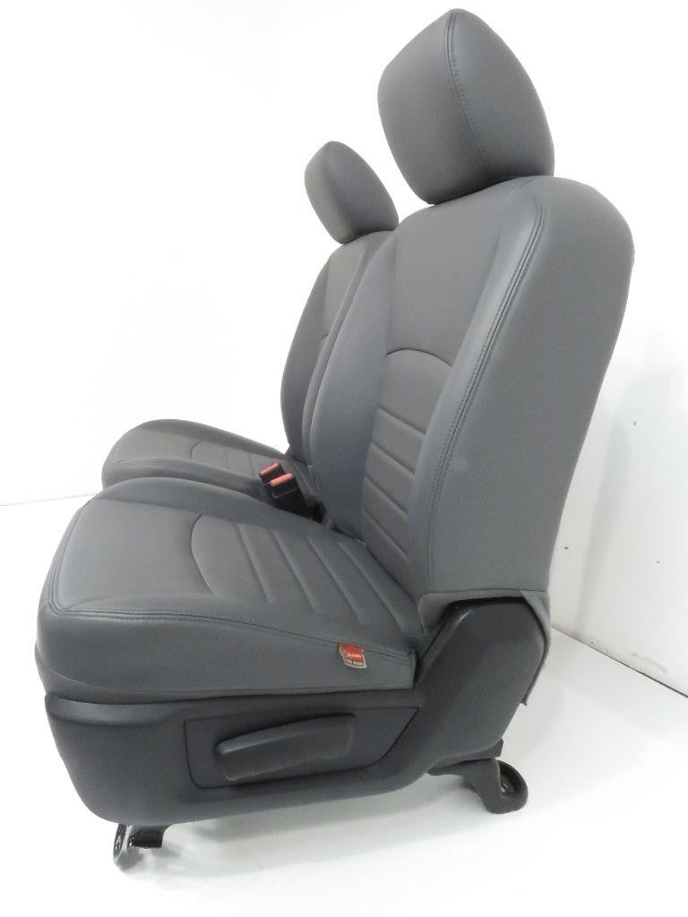 2009-2018 Dodge Ram Front Seats Pair, OEM Work Grade Gray Vinyl Manual LH RH