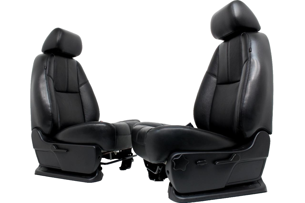 2007-2014 GM Silverado Tahoe Front Seats, LT Black Leather Lumbar w Driver Power