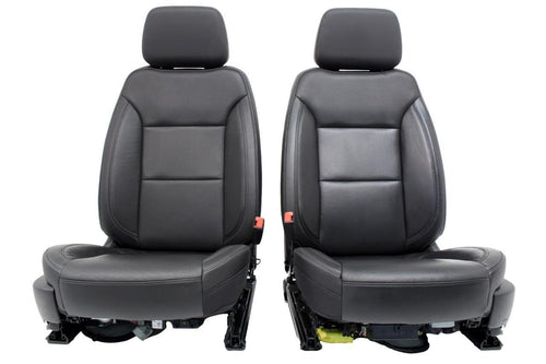 19-22 Silverado Sierra Heated Cooled Black Leather Seats Front & Rear Set OEM