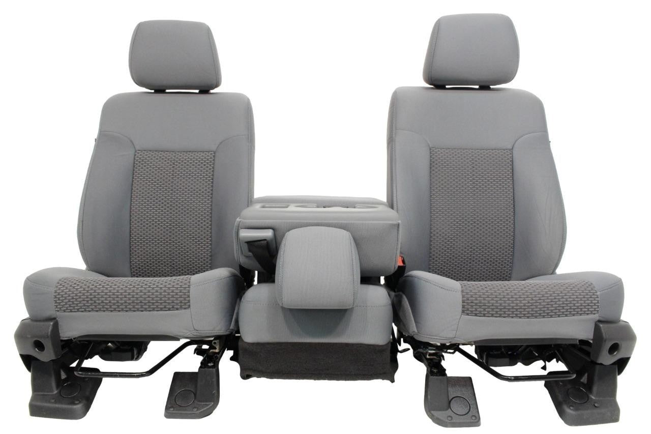 1999 - 2016 Ford Super Duty Front Seats, XL Steel Gray Cloth Bench w/ Jumpseat