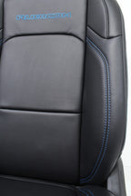 18-25 Jeep JL JLU Wrangler Seats, Black Nappa Leather w Rubicon Surf Blue Stitch