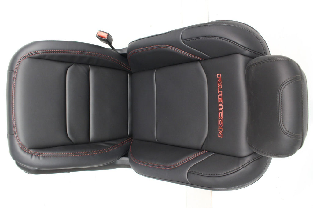 2018 - 2026 Jeep Wrangler Seats Set, JKU 4Dr Rubicon Black Nappa Leather w/ Red