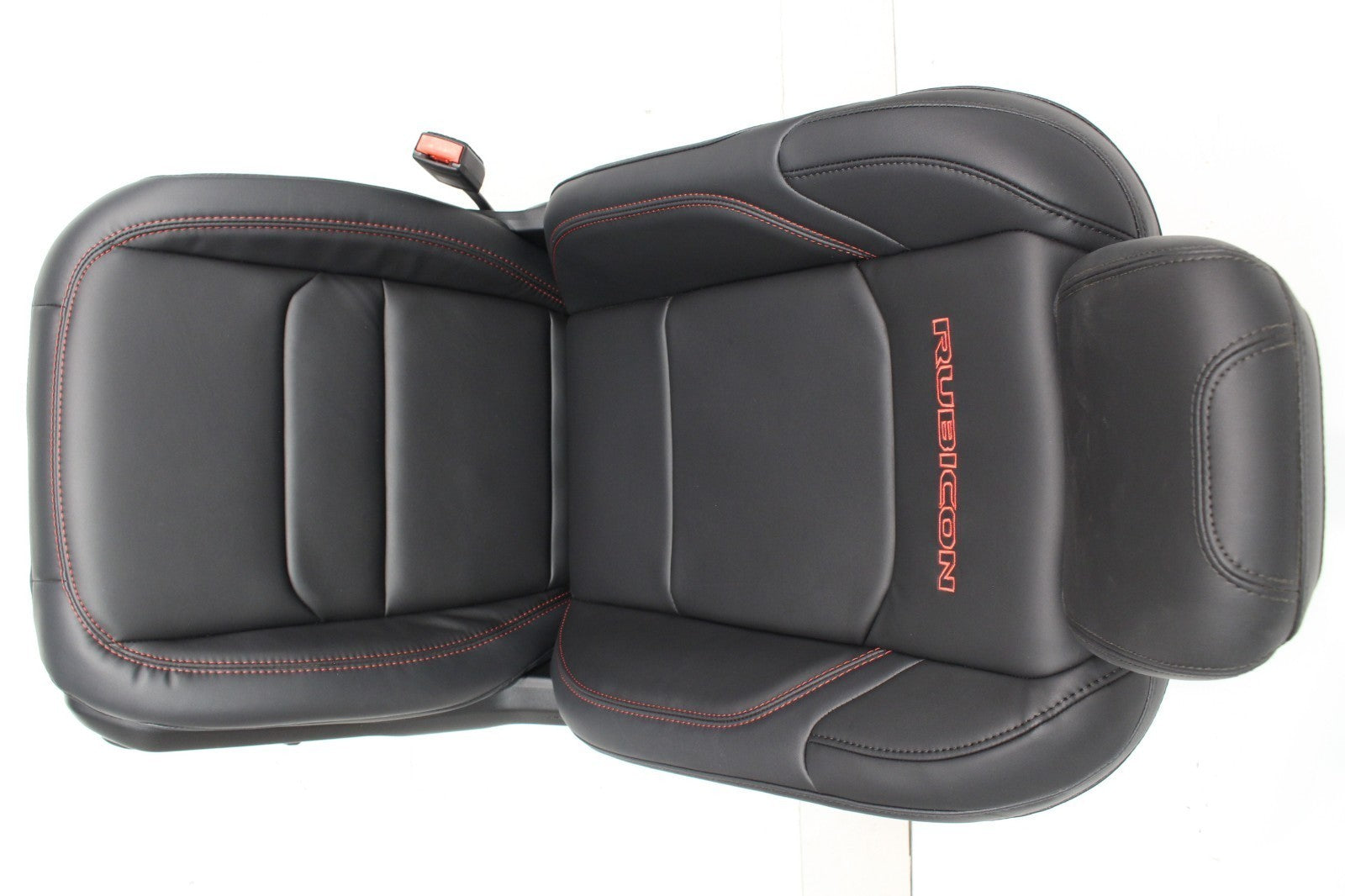 2018 - 2026 Jeep Wrangler Seats Set, JKU 4Dr Rubicon Black Nappa Leather w/ Red