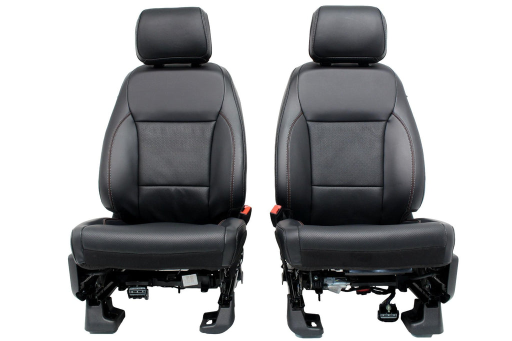 2021+ Ford F150 Super Duty Front Seats, Lariat Sport Black Leather Brown OEM
