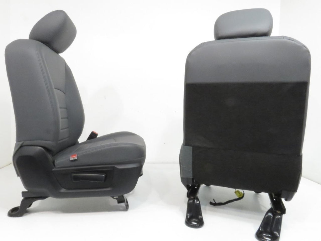 2009-2018 Dodge Ram Front Seats Pair, OEM Work Grade Gray Vinyl Manual LH RH