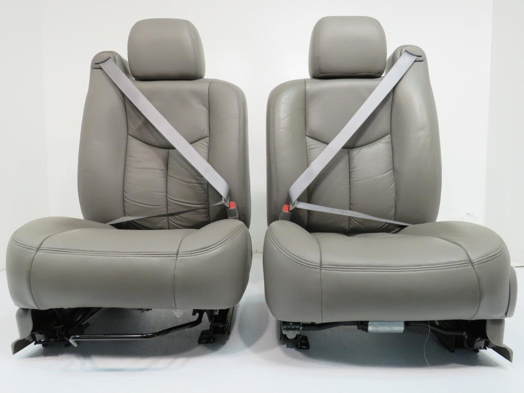 1999-2007 Sierra Silverado Seats, Pewter Gray Leather Power Driver w/o Armrests