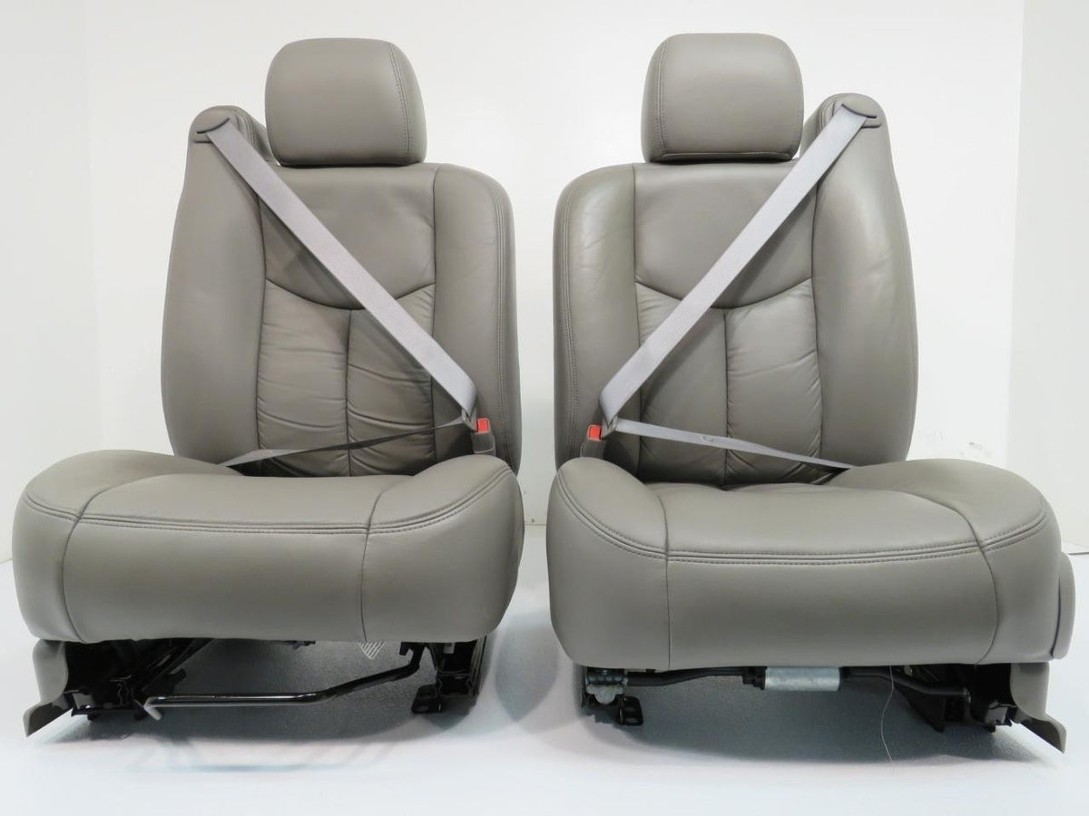 1999-2007 Sierra Silverado Seats, Pewter Gray Leather Power Driver w/o Armrests