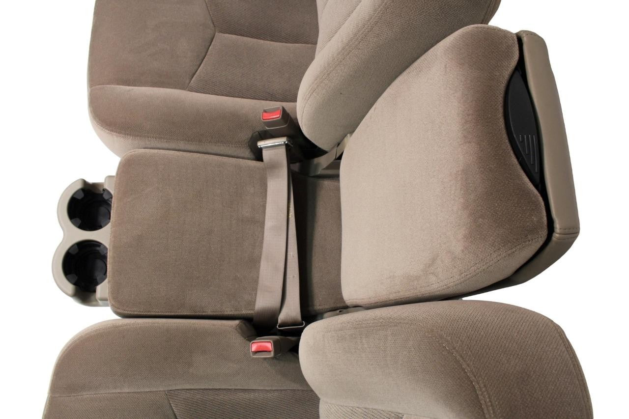 1999 - 2006 Sierra Silverado Front Seats, Power Tan Cloth Split Bench w Jumpseat