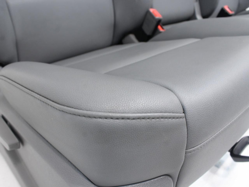 2014 - 2019 Sierra Chevy Silverado Front Seats Set, Work Truck Bench Gray Vinyl