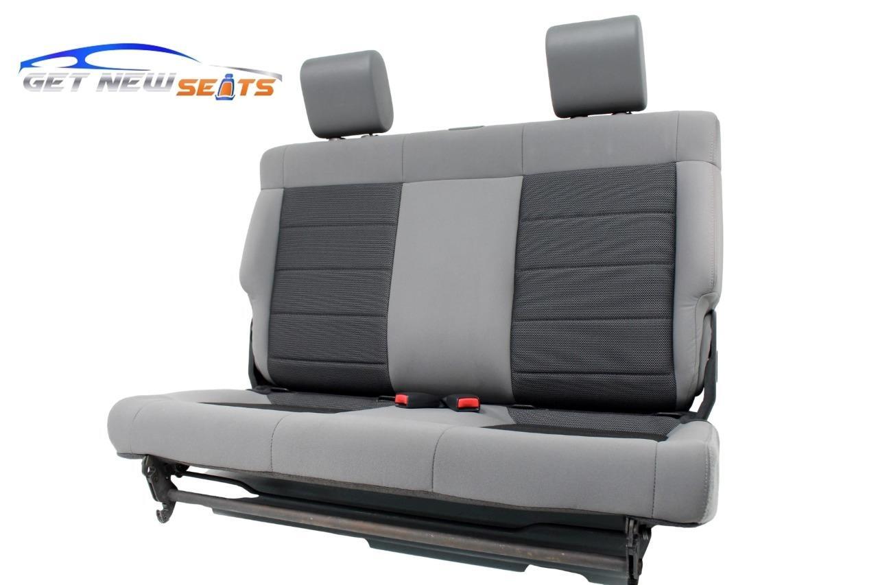 2007 - 2018 Jeep Wrangler JK (2-Door) Gray Cloth Rear Seat 2008 2009 2010 2011