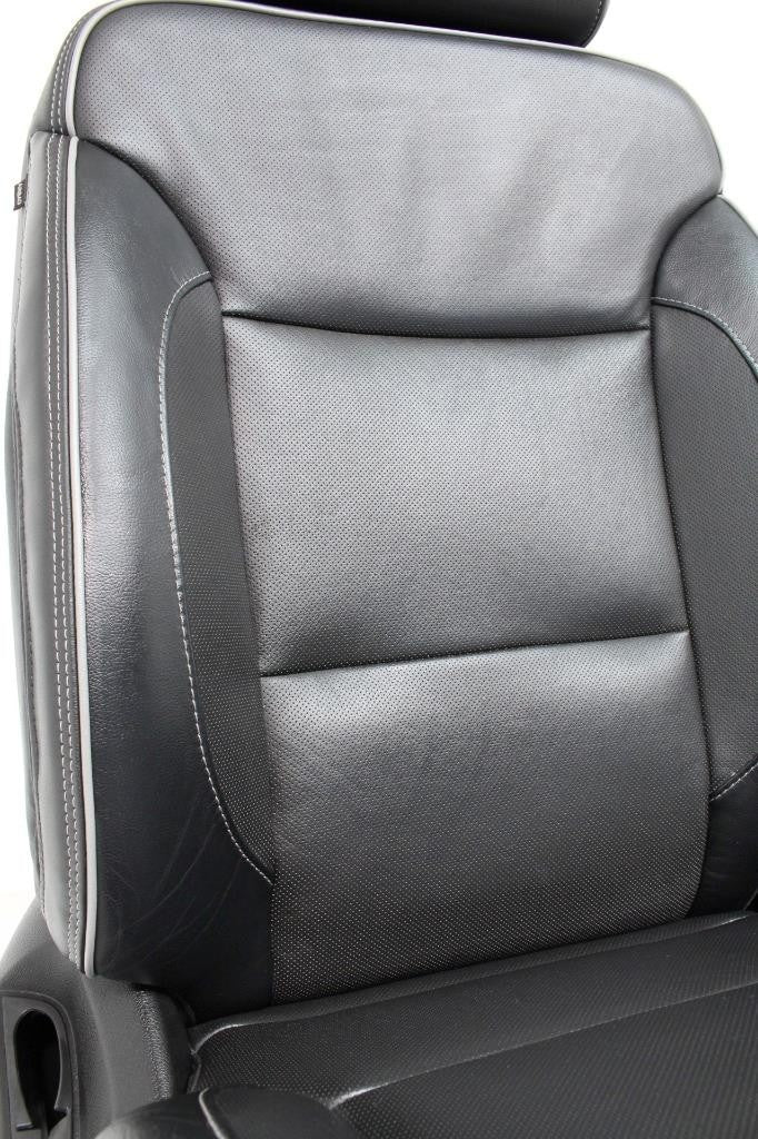 2014 - 2019 Sierra Chevy Silverado Seats Set, High Country Power Black Leather
