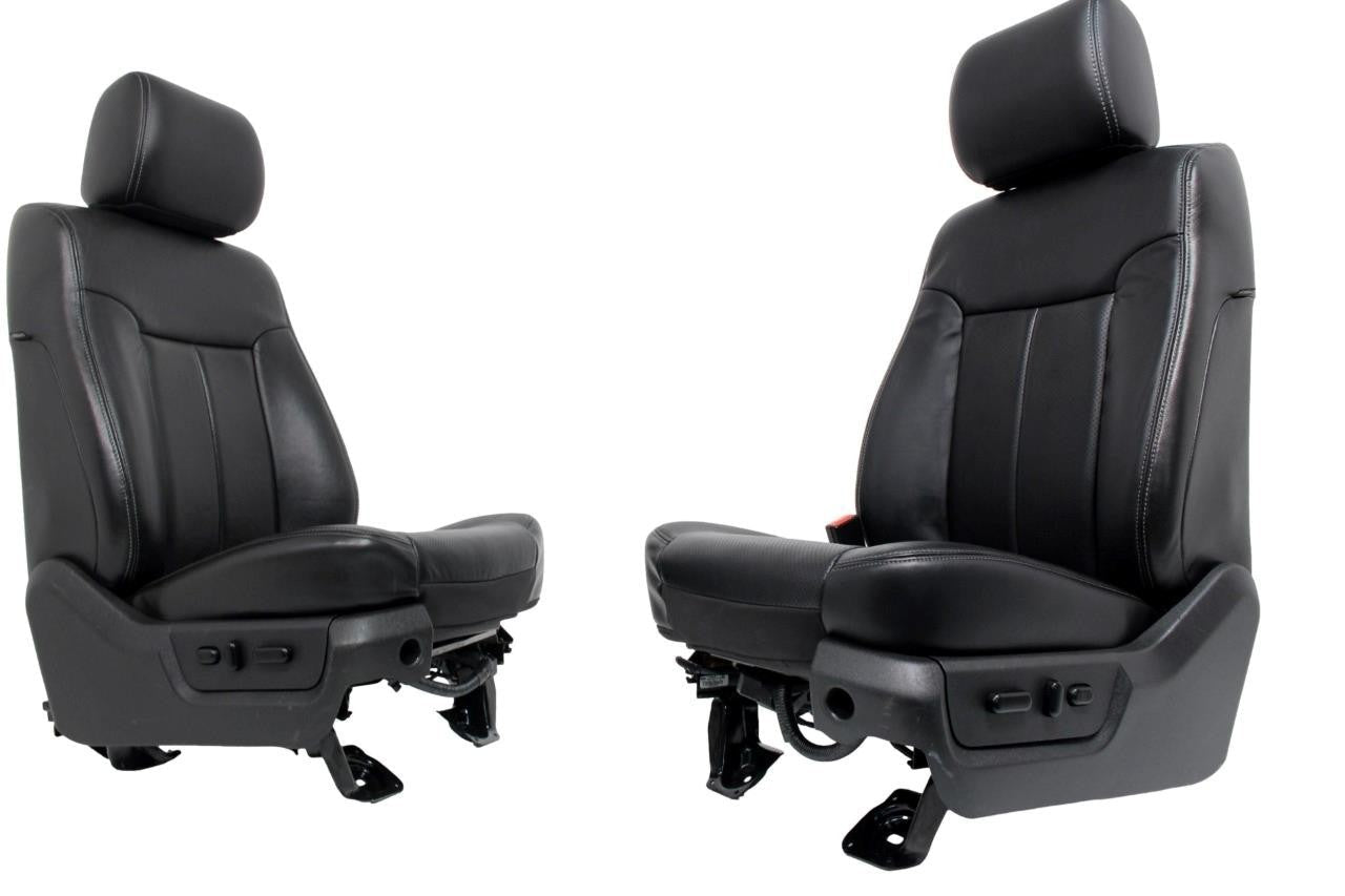 1999 - 2016 Ford Super Duty Front Seats, Lariat Black Leather, Power Heat Cool