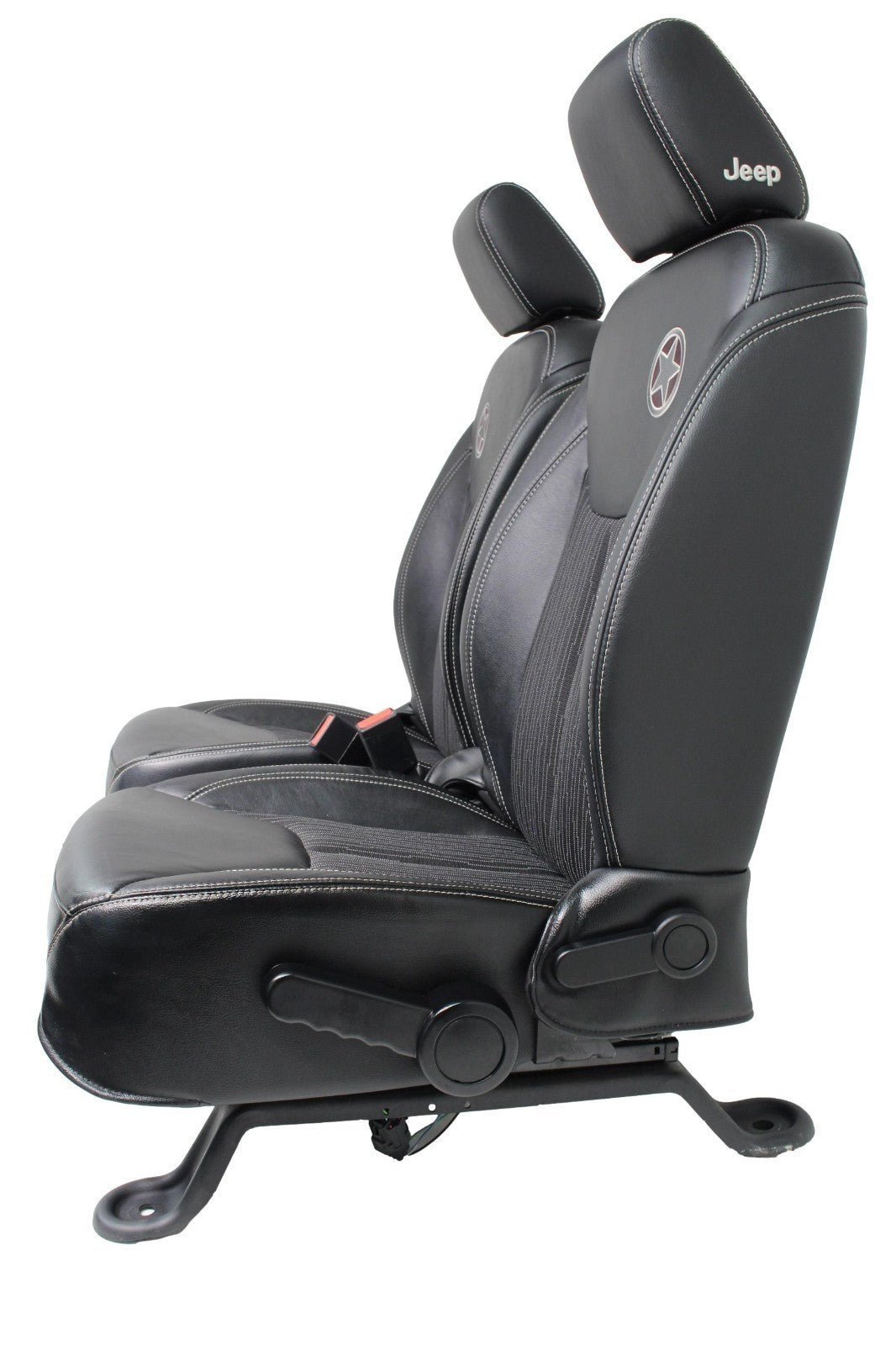 2007 - 2018 Jeep Wrangler JKU Seats Set, Oscar Mike Black Leather Freedom Edtn
