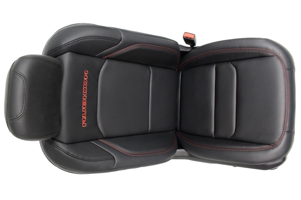 2018 - 2026 Jeep Wrangler Seats Set, JKU 4Dr Rubicon Black Nappa Leather w/ Red