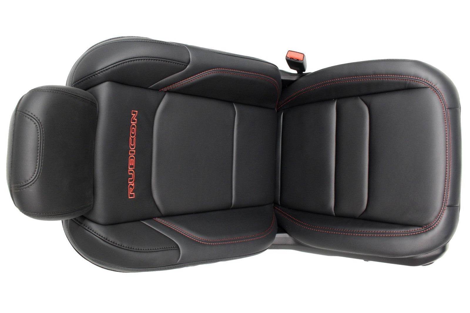 2018 - 2026 Jeep Wrangler Seats Set, JKU 4Dr Rubicon Black Nappa Leather w/ Red