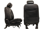 2002 - 2018 Dodge Ram Seats Set, Crew Cab Roadwire Black Leather w/ Power Driver