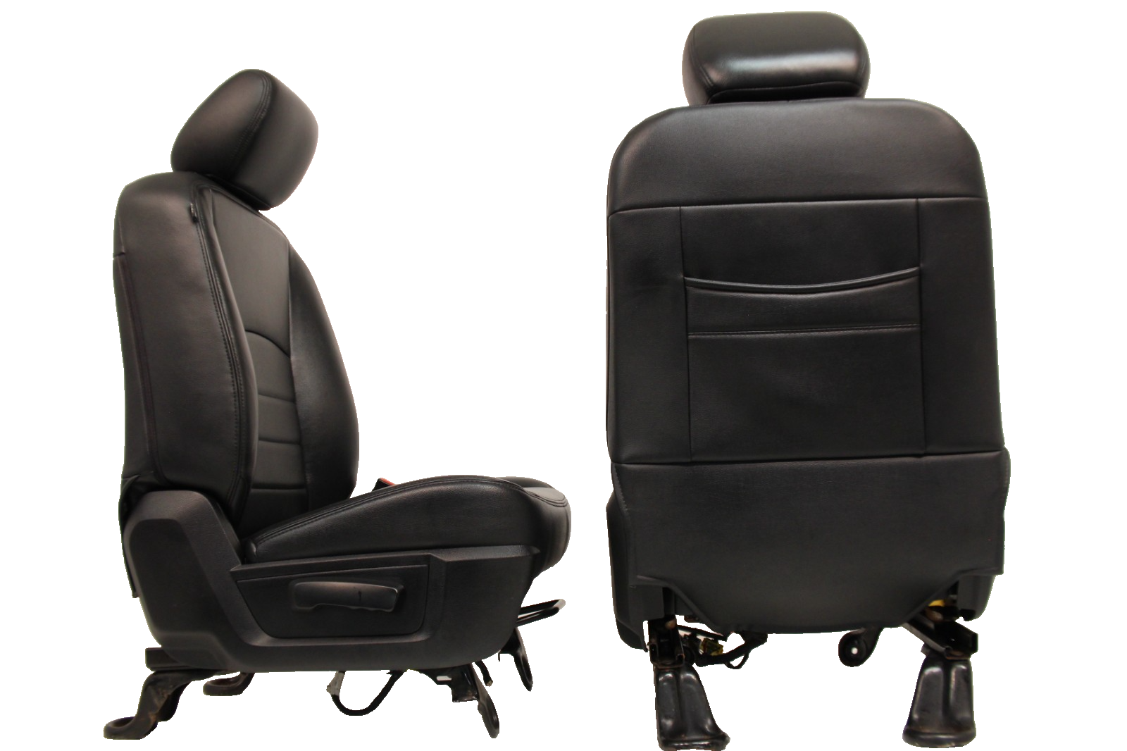 2002 - 2018 Dodge Ram Seats Set, Crew Cab Roadwire Black Leather w/ Power Driver