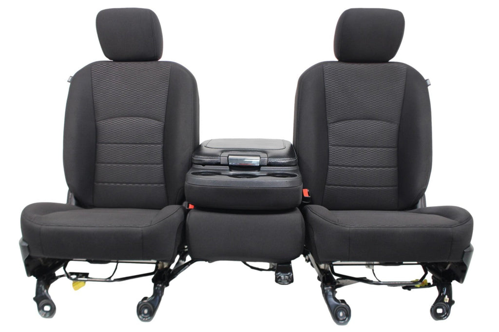 2002 - 2024 OEM Dodge Ram Front Seat, Split Bench, Manual Black Cloth w Jumpseat