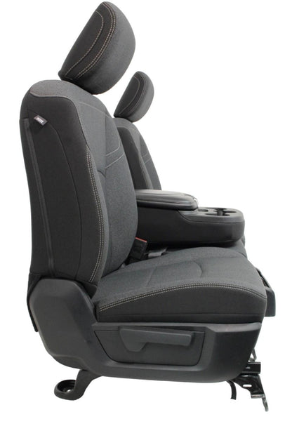 2002 - 2025 Dodge Ram Black & Gray Cloth Front Seats with Jump Seat Console