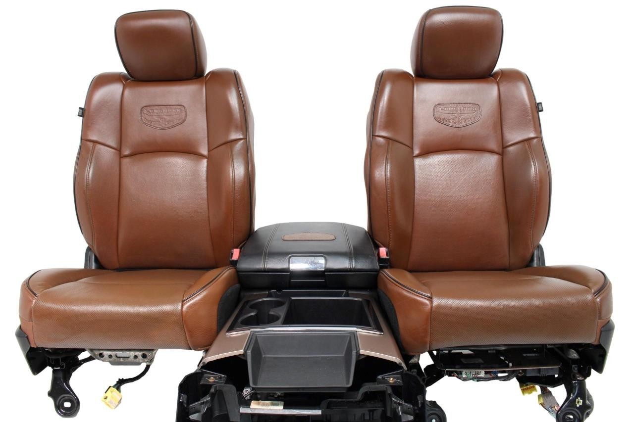 2002 - 2018 Ram Longhorn Seats Set, Crew Cab Cattle Brown Leather Heat & Cool