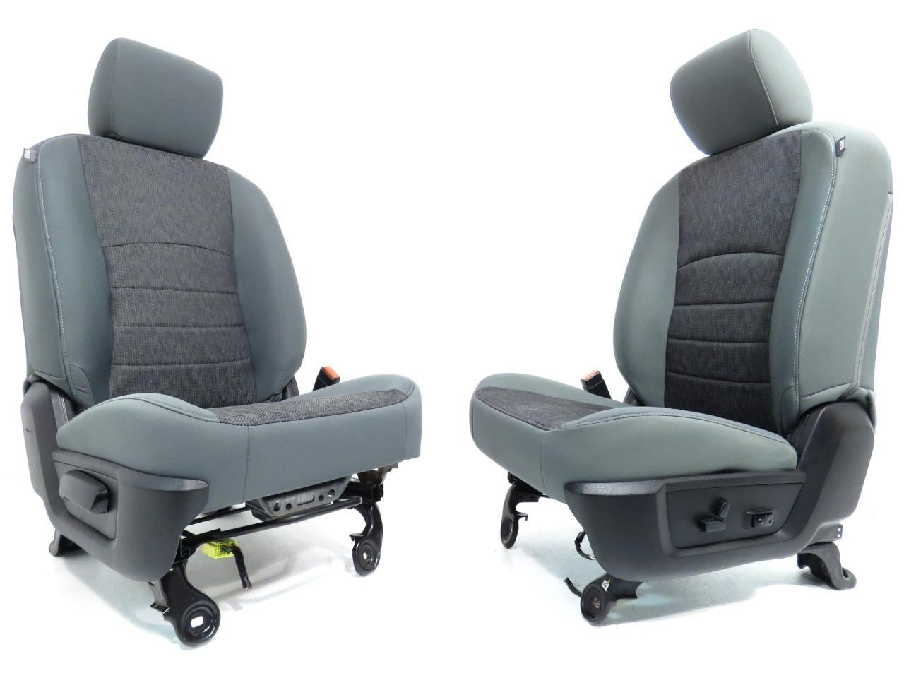 2009 - 2018 Dodge Ram Front Bucket Seats, Diesel Gray Cloth, OEM Powered 10-Way