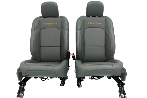 2020 - 2025 Jeep Gladiator Mojave X Power Leather Seats - Black Green OEM