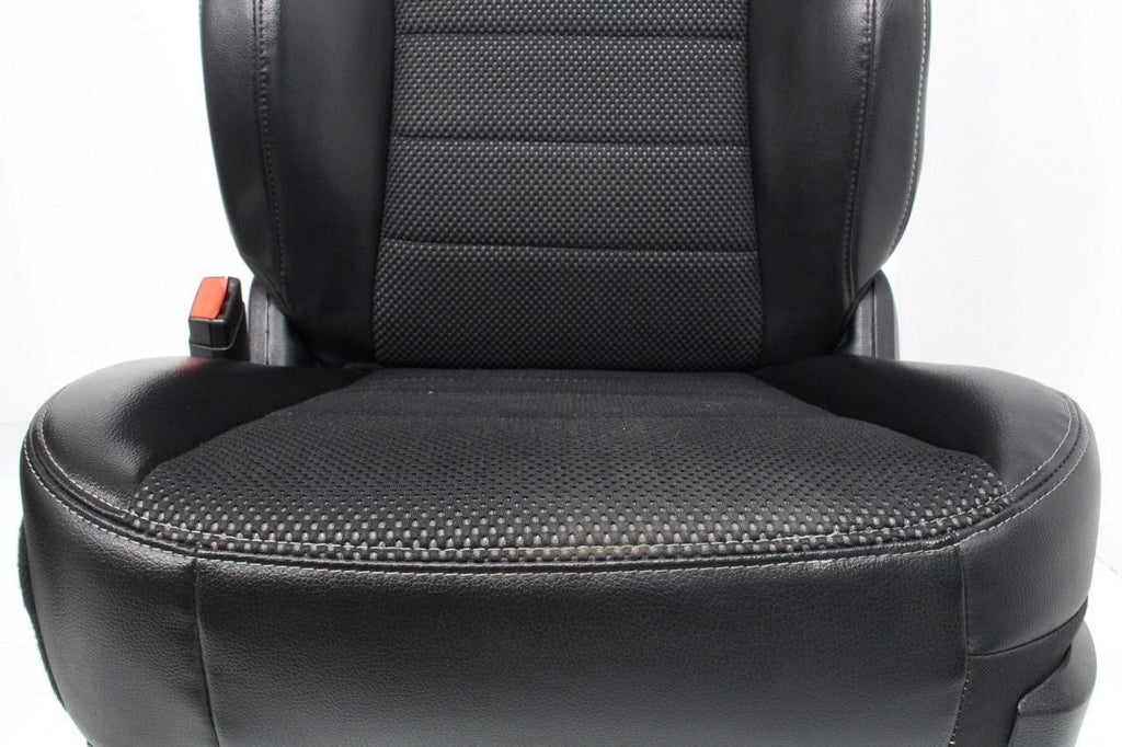 2009 - 2018 Dodge Ram Front & Rear Seats Set, Sport Black Vinyl & Cloth Heated