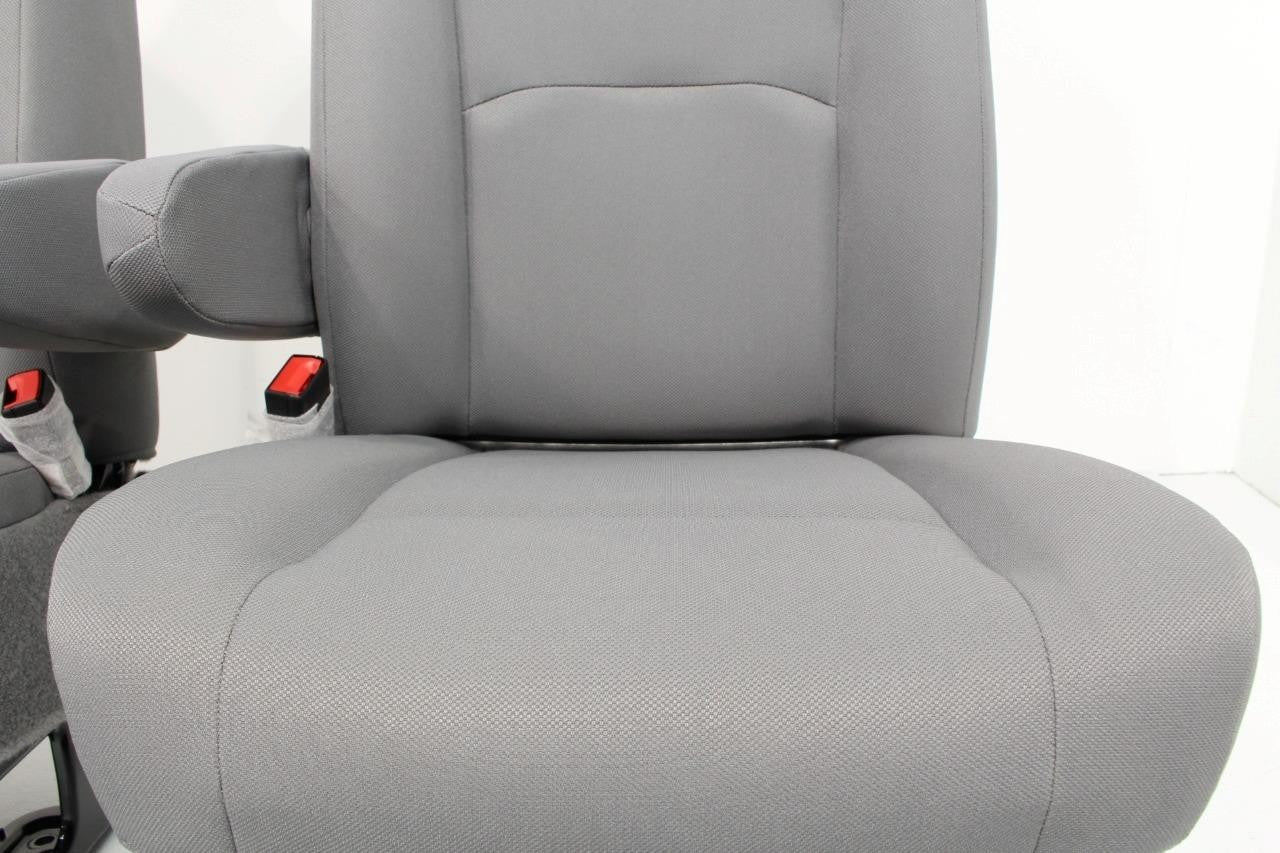 Ford Econoline Front Bucket Seats, Gray Cloth w/ Folding Armrests, Fits 1997+