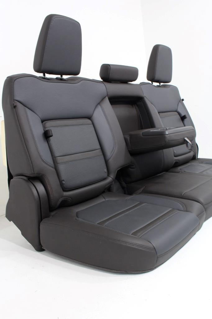 20-22 Sierra Denali Leather Seats Heated Cooled Door Panels Console, Brown Blue