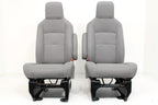 Ford Econoline Front Bucket Seats, Gray Cloth w/ Folding Armrests, Fits 1997+