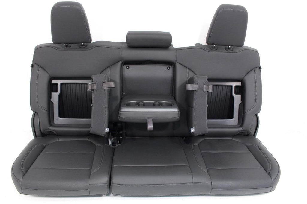 19-22 Silverado Sierra Heated Cooled Black Leather Seats Front & Rear Set OEM