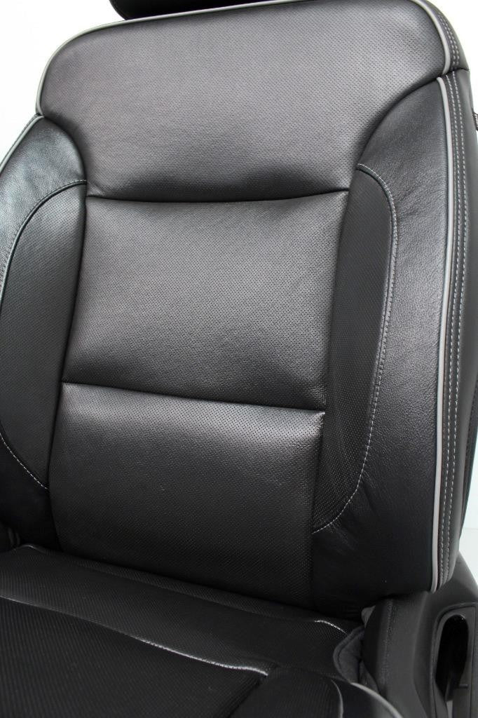 2014 - 2019 Sierra Chevy Silverado Seats Set, High Country Power Black Leather