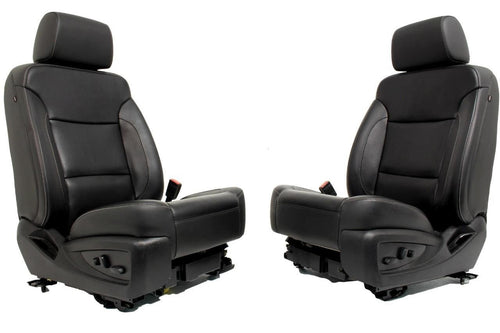 2014-2019 Sierra Chevy Silverado Front Seats, LTZ Black Leather, Heated Cooled