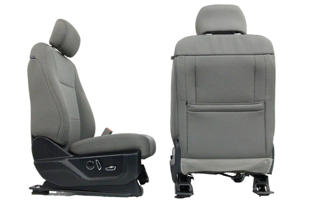 2015 - 2022 Ford F150 Super Duty Front Seats, XLT Power Earth Gray Cloth Heated