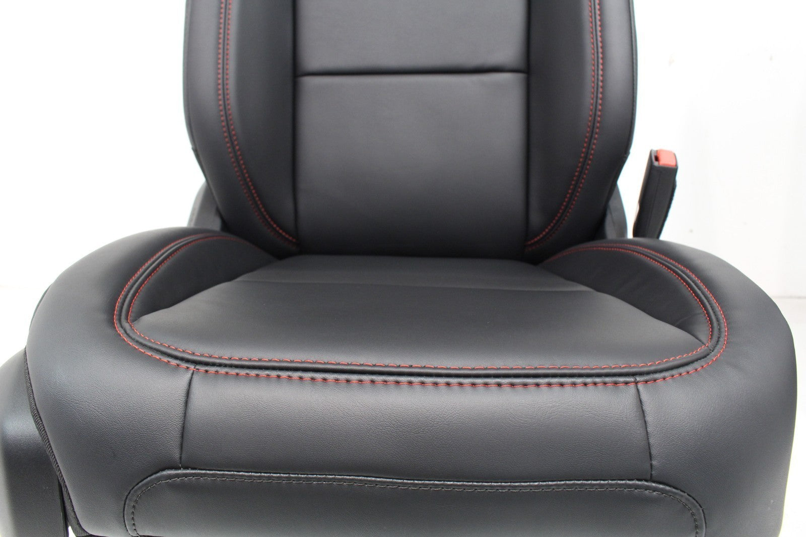 2018 - 2026 Jeep Wrangler Seats Set, JKU 4Dr Rubicon Black Nappa Leather w/ Red