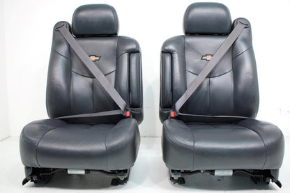 99 - 2006 Silverado Sierra Tahoe Yukon Heated Power Leather Seats Graphite Gray