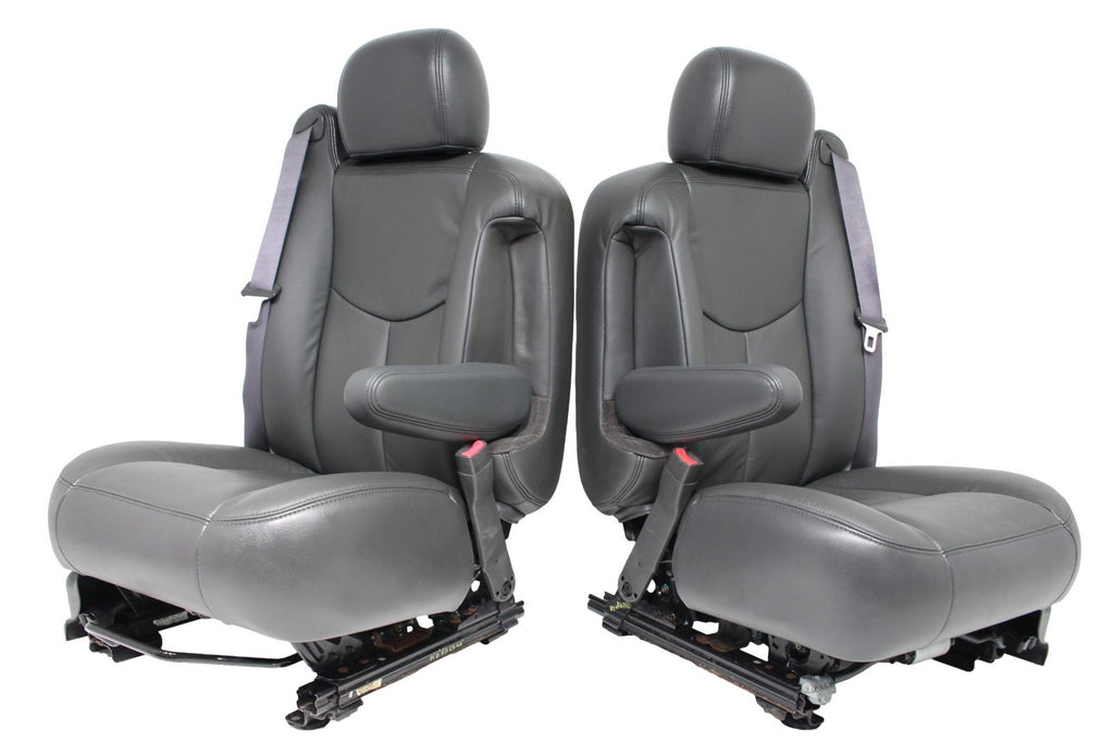 03 - 06 Silverado Sierra Tahoe Yukon Power Leather Seats Dark Pewter OEM