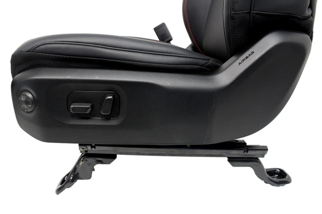18 - 26 Jeep JL JLU JT Wrangler Front Seats, Rubicon Black Nappa Leather w/ Red