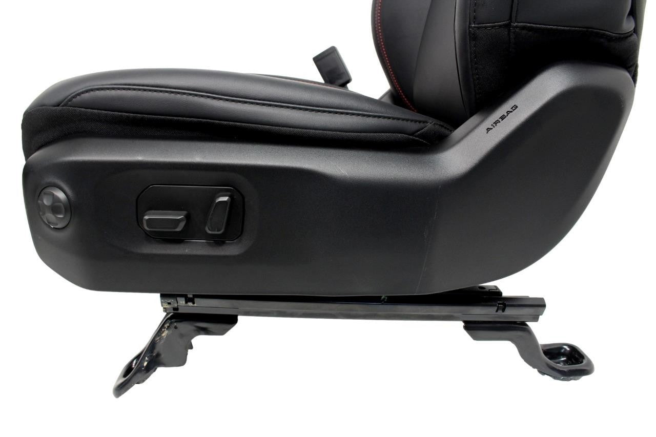 18 - 26 Jeep JL JLU JT Wrangler Front Seats, Rubicon Black Nappa Leather w/ Red