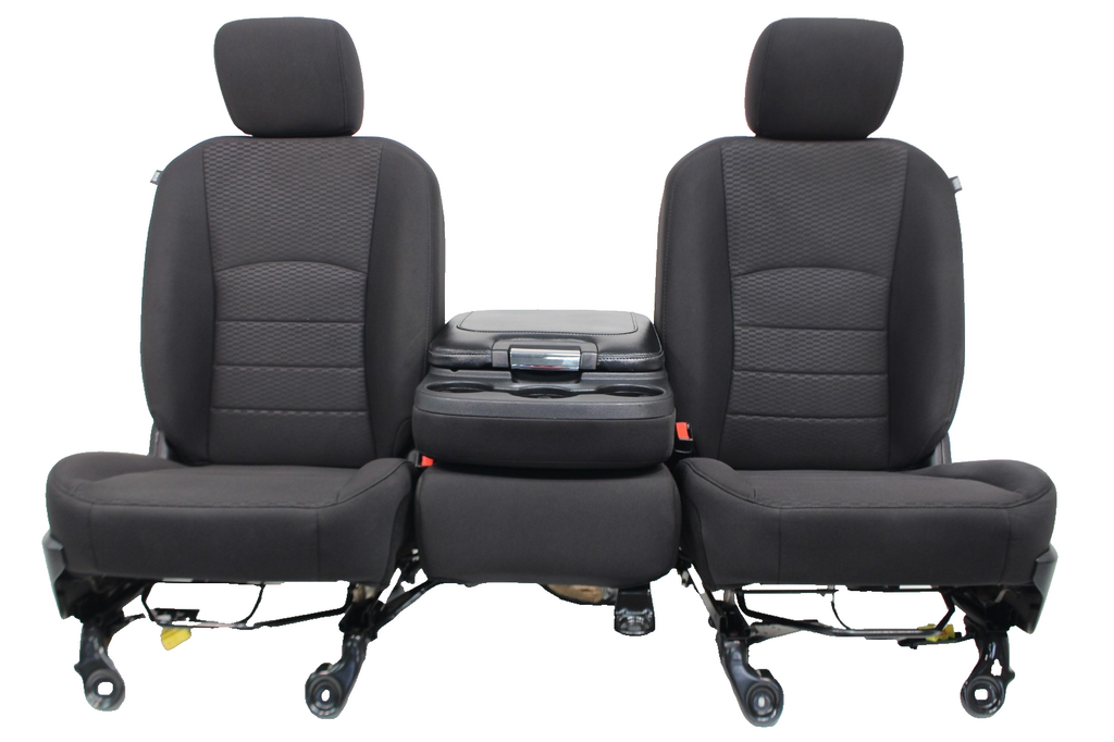 2009-2024 Dodge Ram Seats, Quad Cab Front & Rear, Manual Black Cloth w/ Jumpseat