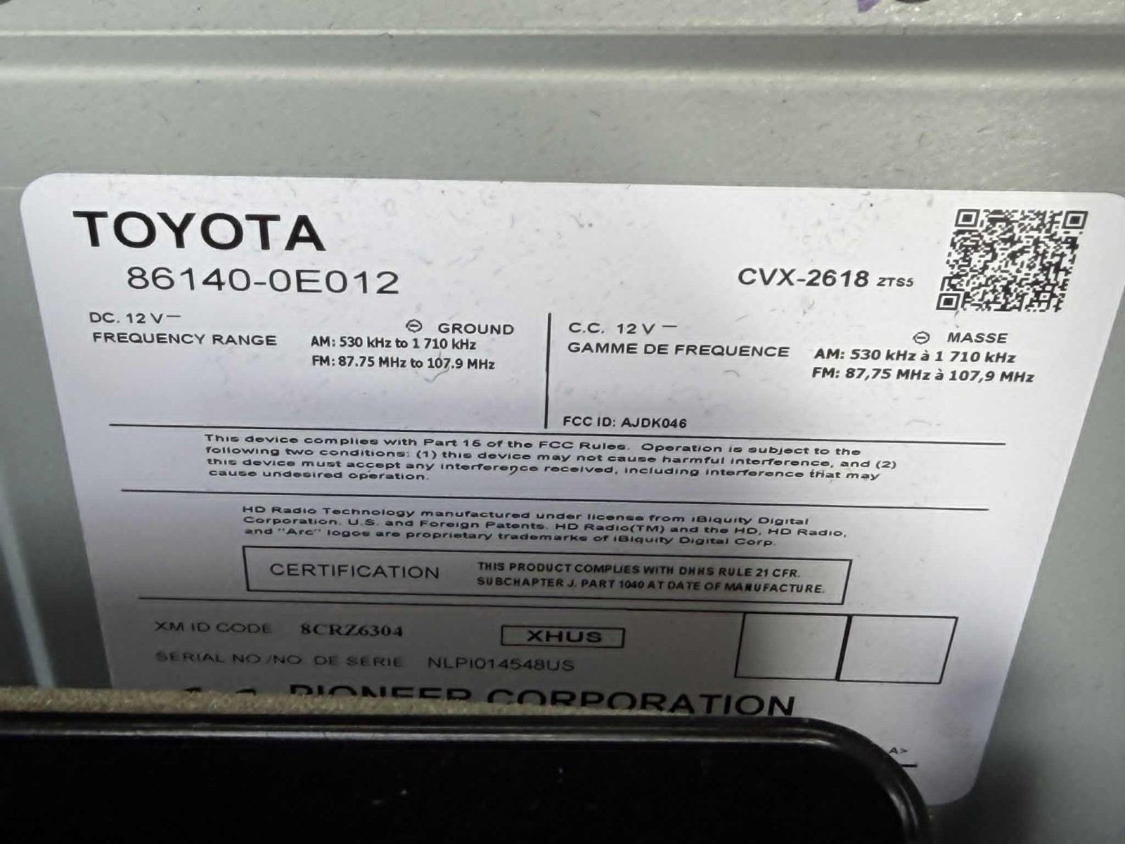 13 14 15 RX350 Factory OEM Radio & Climate Control 86140-OE012 FM AM XM HD Radio