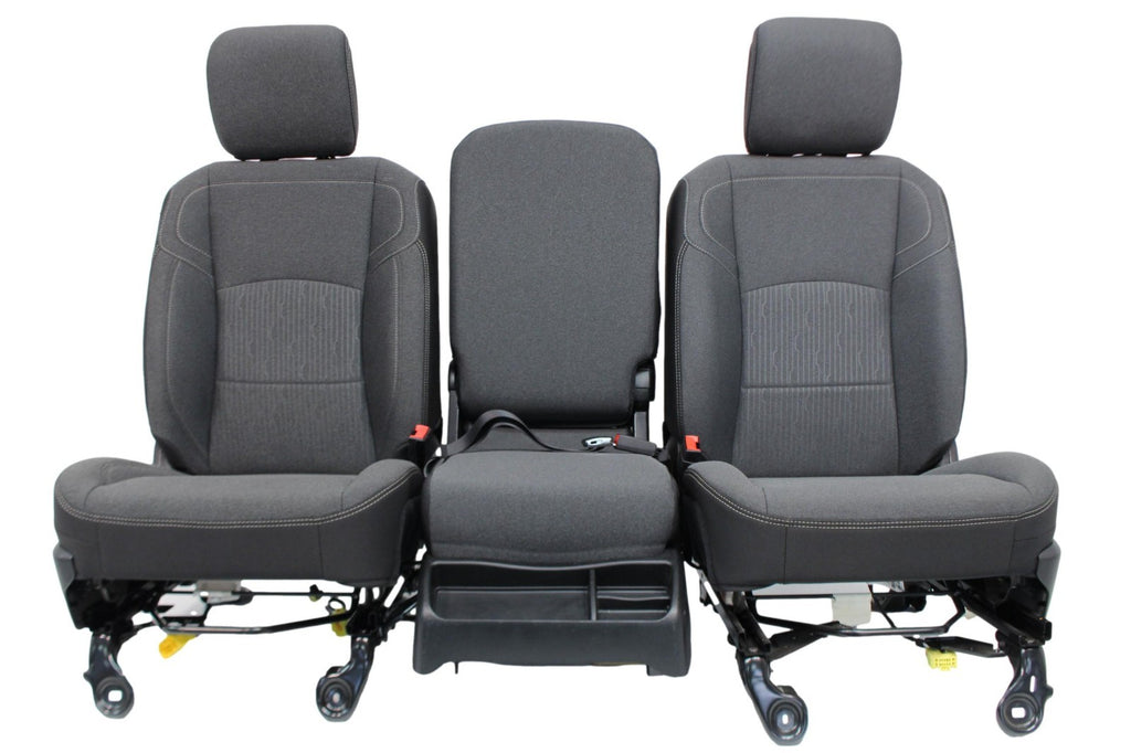 2019 - 2024 Ram HD Front Bench Seat, Diesel Gray Cloth Manual w Center Jump Seat