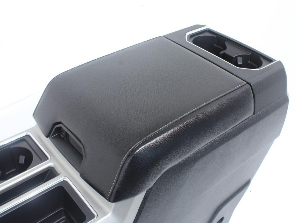 15-22 Ford Truck Center Console & Install Kit w/o Shifter - Black Leather Lariat