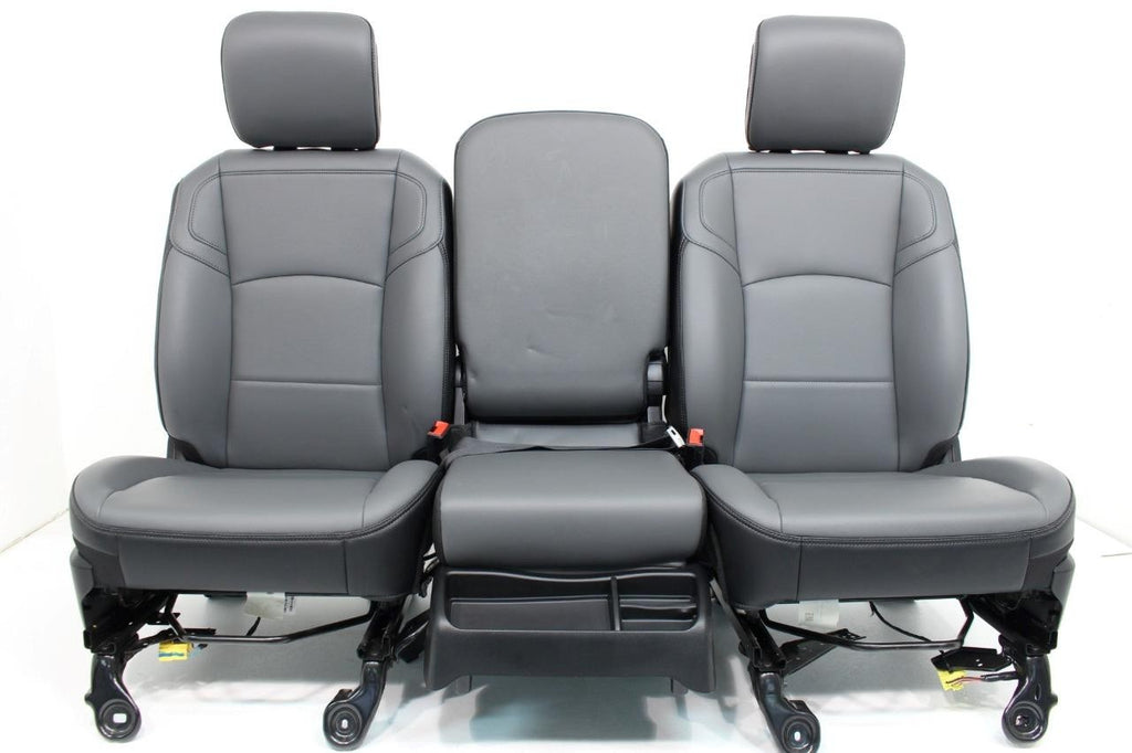 2019 - 2024 Ram HD Front Bench Seat, Diesel Gray Vinyl Manual w Center Jump Seat