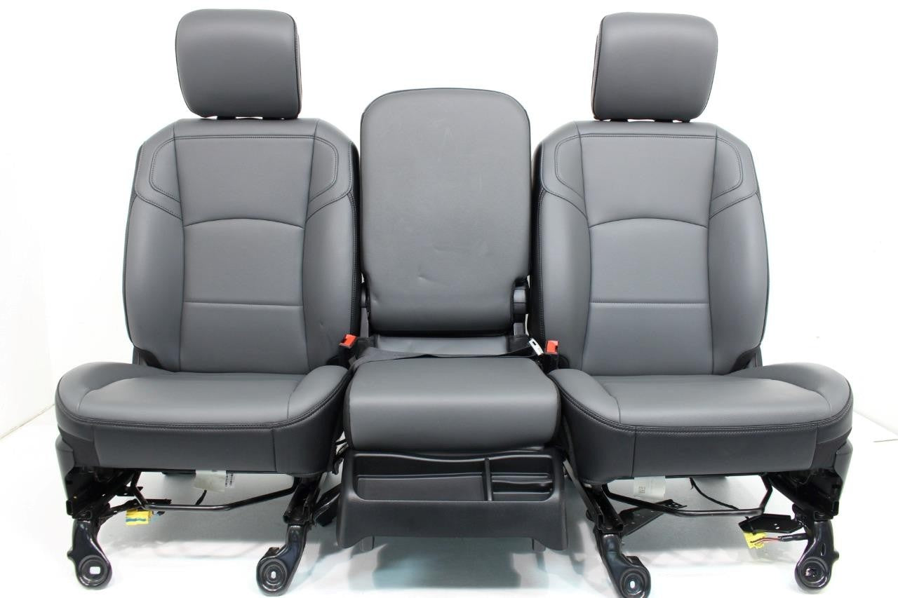 2019 - 2024 Ram HD Front Bench Seat, Diesel Gray Vinyl Manual w Center Jump Seat